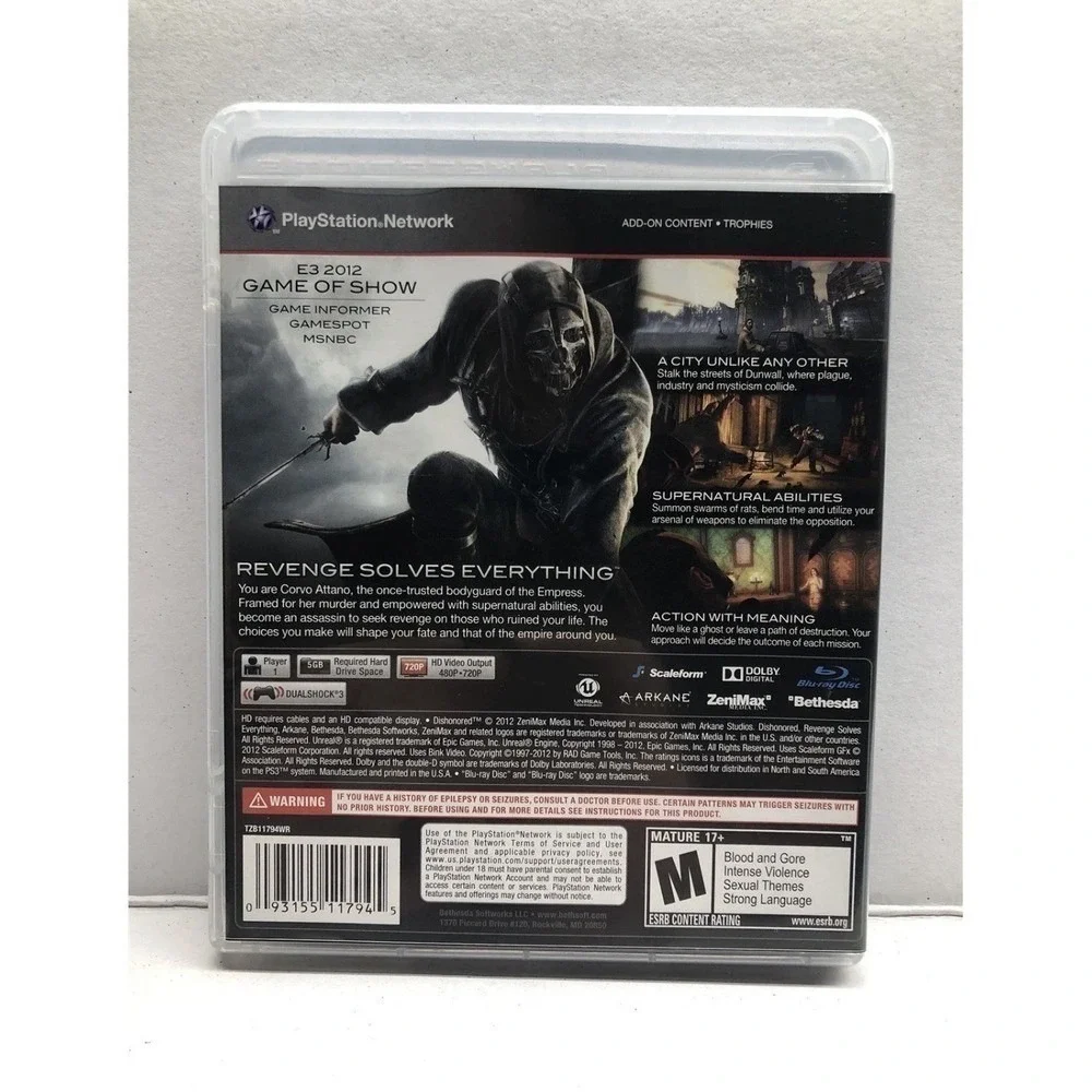 Dishonored Game Of The Year Edition Playstation 3 PS3 Tested complete w manual